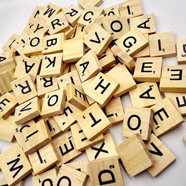 Puupalikat A-Z, 100 kpl, Musta
