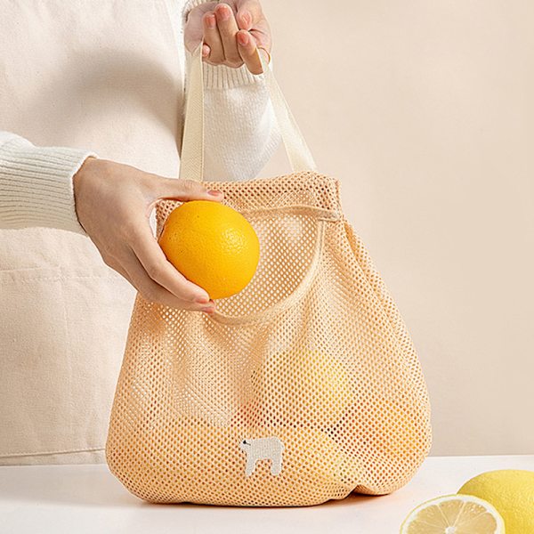 Supermarkedpose Køkken Net Opbevaringspose Hængende Frugt Og Grøntsagspose - Tasker & Kurve A