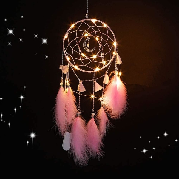 Pink Dream Catchers, Dream Catcher for Girls, Handmade Feather Wa