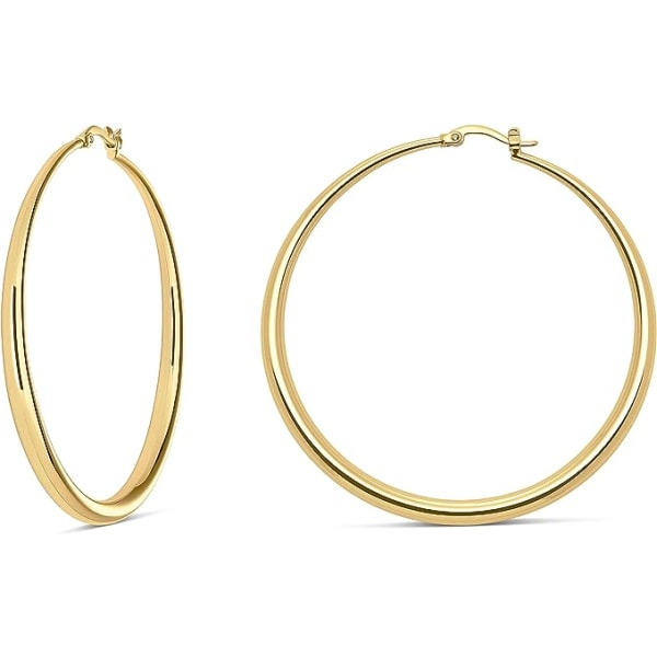 Klassiske 14K guld øreringe til kvinder & Sterling sølv bøjler
