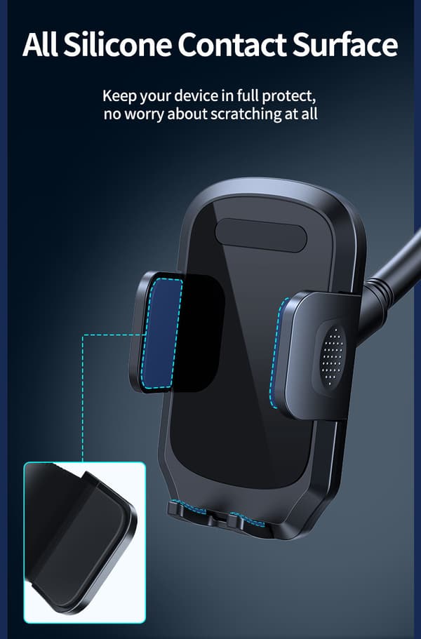 Biltelefonholder, ventilations-biltelefonholder med 360° rotation - sort