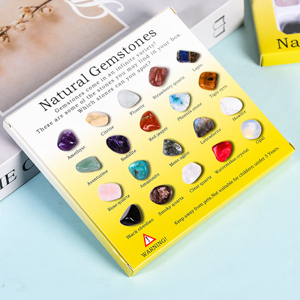20 stk. Healing Crystal Naturlige Ædelsten Reiki Chakra Sten Samling Aktivitetskit Mineral Ædelsten Sæt, Mini Bohemian T