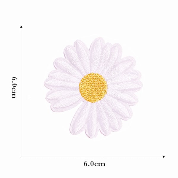 12 Stycken Broderade Stryk-på Tygmärken Sy-på Blommönster Mini Solros Broderade Märken för Kläder Jeans H