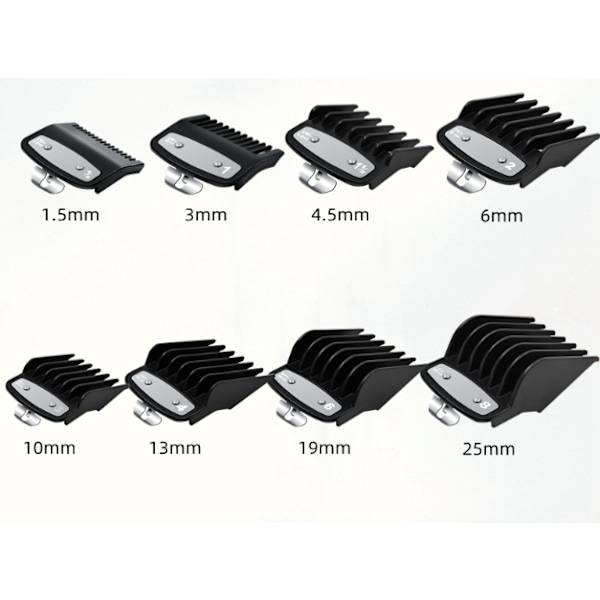 Kammer for Wahl hårklipperkam, metallklips, 8 klippelengder er 1,5-25 mm passer alle fullstørrelse WAHL