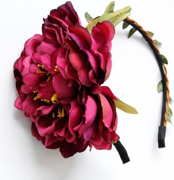 2 stk hårbånd røde blomsterhodebånd blomsterhodebånd for jenter -hodebånd blomsterhodebånd blomsterkvinne