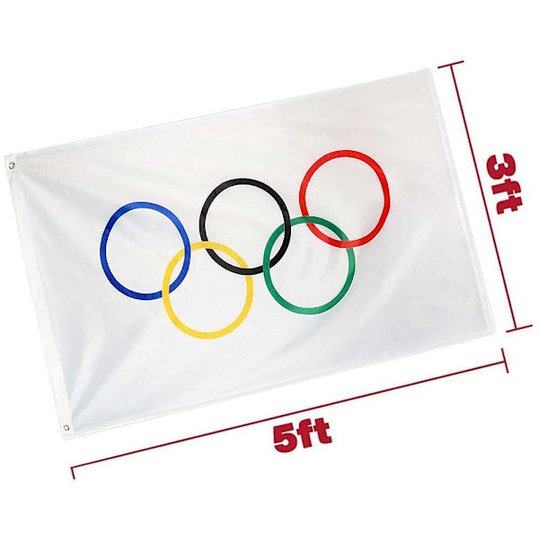 Flagga Olympiska spelens gård flaggor olympiska ringar inomhus och utomhus flaggor och banderoller 3x5 fot