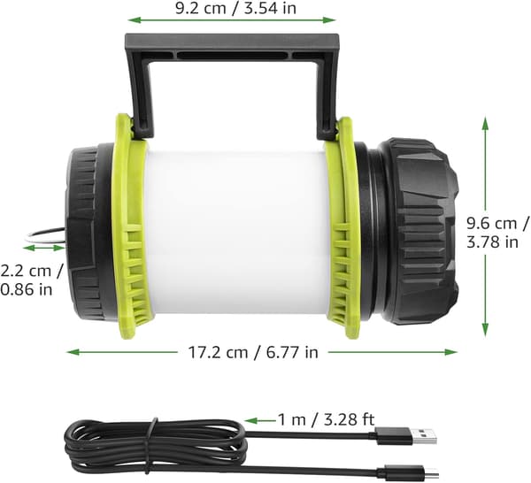 LED-leirintälamppu, Ladattava Leirintälyhty, LE-Taskulamppu E
