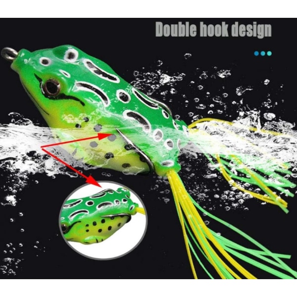 5 stk. lokkemad frø topwater frø crank frø, blød fiskefoder F