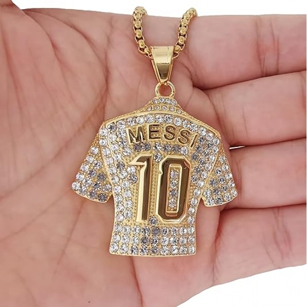 Messi No. 10 -jalkapallopaidan riipus, miesten pelipaidan riipus - kulta C