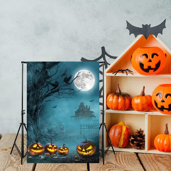 Halloween-bakgrunn og studiorekvisitter 5x7ft for temafestfotografering