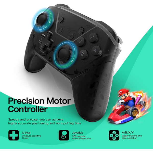 Trådløs Pro Controller Gamepad Kompatibel med Switch Support Amibo, Wakeup, Screenshot og Vibrationsfunktioner