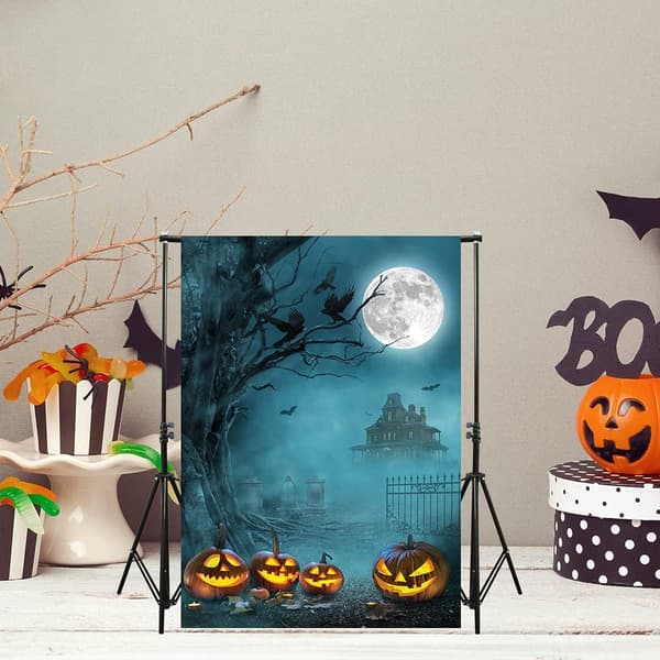 Halloween-bakgrunn og studiorekvisitter 5x7ft for temafestfotografering