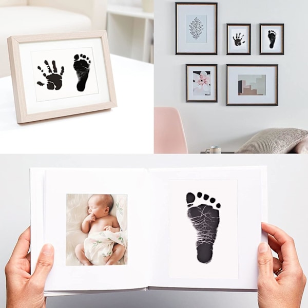 3-delt baby hånd- og fodaftrykssæt, kæledyrspoteaftrykssæt uden blæk, sikkert og ikke