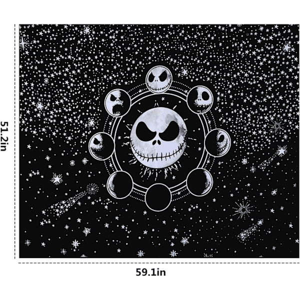 Nightmare Before Christmas Gobeläng (Storlek: 51,2\" x 59,1\"), Black Star Gobeläng, Polyester