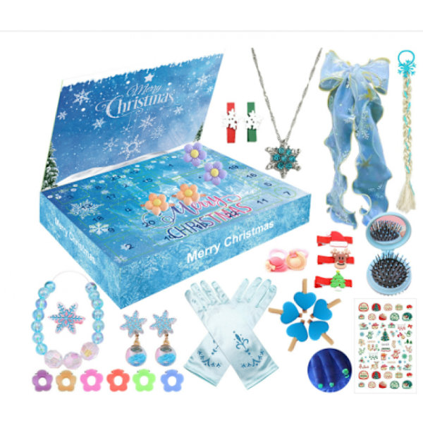 Julkalender, Prinsess Smycken, 24 Dagars Nedräkningskalender, Blind Box, Julgåva P