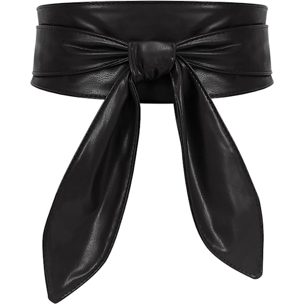 (Sort) Damebred Bælte Fashion Wrap-around Bred Bælte Knude Kjole