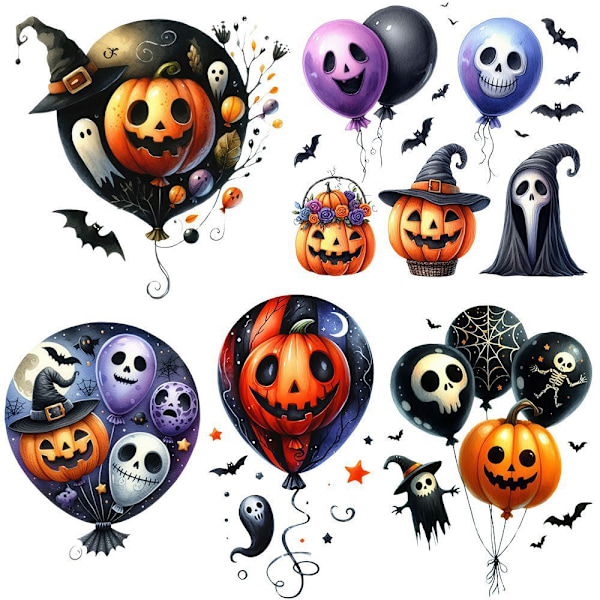 2024 Halloween-kallokurpitsapää olohuoneen seinätarra E