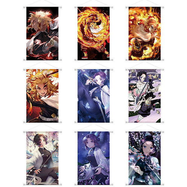 (60x40cm,Muichiro NO.4 + honningglas NO.1+NO.2+NO.3) Anime Demon