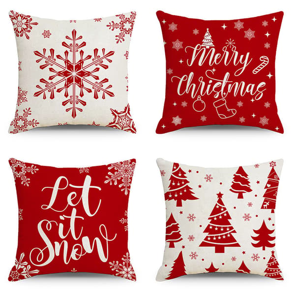 Jul Kuddeöverdrag 45x45 Set om 4 (Stil 27)