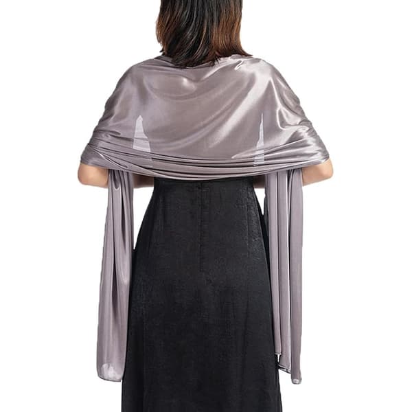 Dames satin silke sjal og kappe 200*70CM Dark Grey
