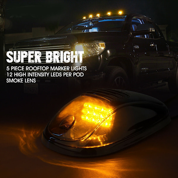 5 kpl Amber LED -kattovalot Ford J -malleille