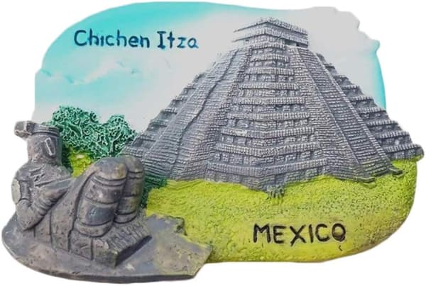 3D Chichen Itza Mexiko Kylskåpsmagnet - Polyresin Hem och Kök