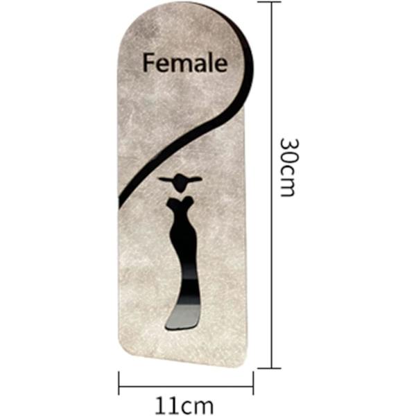 Toiletskilte, toiletskilte, toiletskilte, herre- og dametoilteskilte, badeværelsesskilte, akrylprægede identifikationstegn