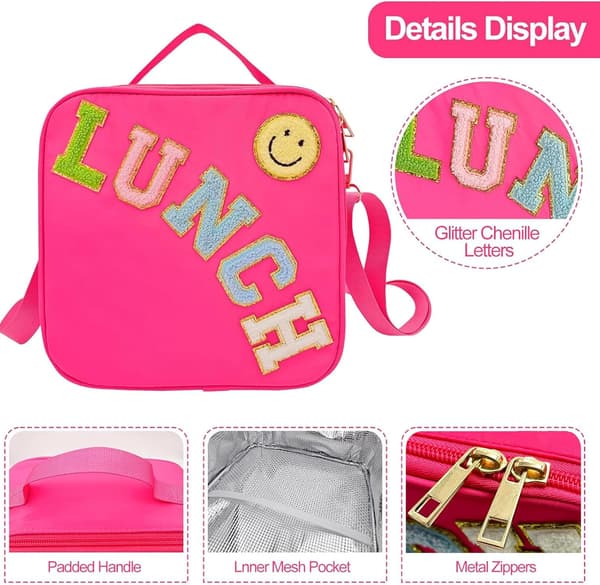 Isolert lunsjpose med justerbar skulderstropp rose red