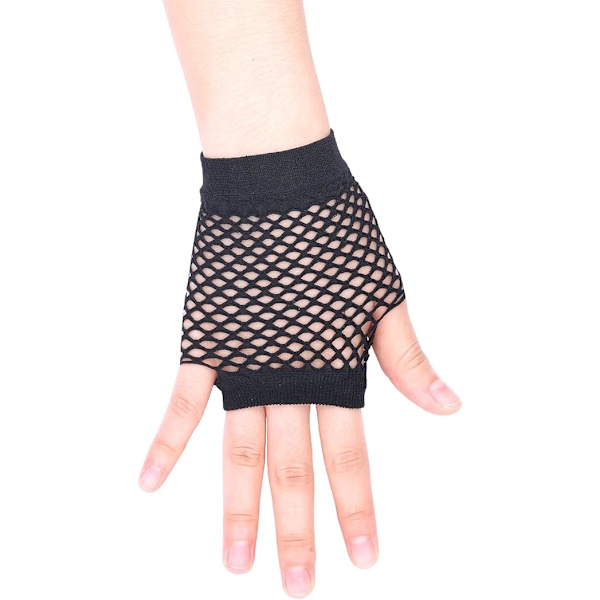 1 Par Fingerløse Fiskenet Handsker Fiskenet Kort Handske Pierced Nylon Fingerløse Handsker Funky Retro Elegant Strækbar Opera O