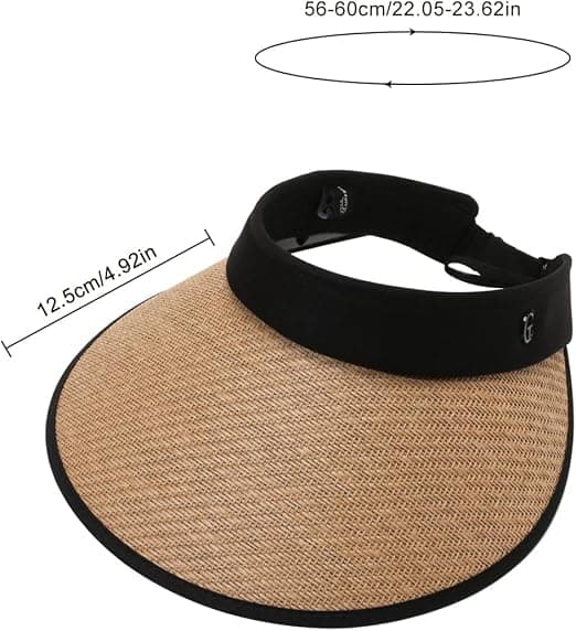 Dame Visor, 3Pcs Sommer Stor Bremskjerm Strand Halmhatter, Strand Ha