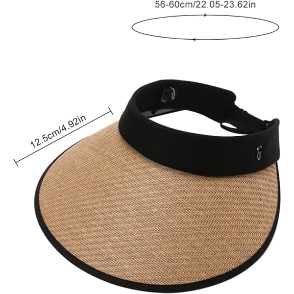 Damvisir, 3 st sommarstora solhattar i halm, strandhatt