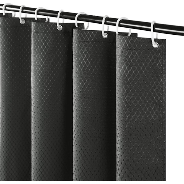 180x200cm Mørkegrå Bruseforhæng til Badeværelse Vandtæt Skimmelresistent Vævet Polyesterstof