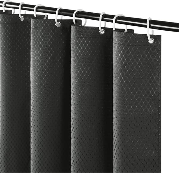 180x200cm Mörkgrå Duschdraperi för Badrum Vattentät Mögelresistent Viktad Polyestertyg Gardin