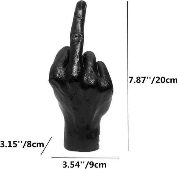 Sort Kreativ Desktop Vertikal Midterste Finger Hånd Statuer, Perso