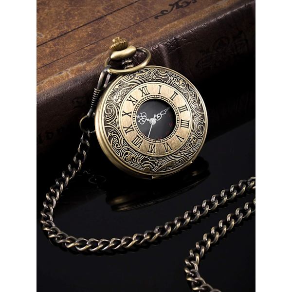 Vintage Lommeur til Mænd i Stål (Bronze)