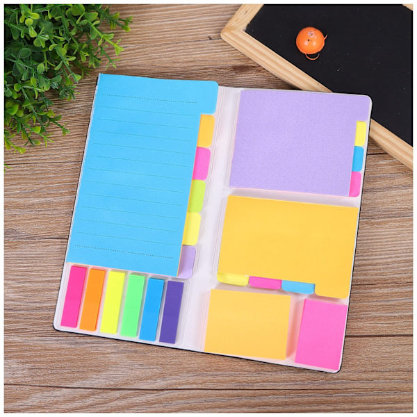 Pakke med 200 klistrelapper, 7 Post It-typer, med skrivbare etiketter,