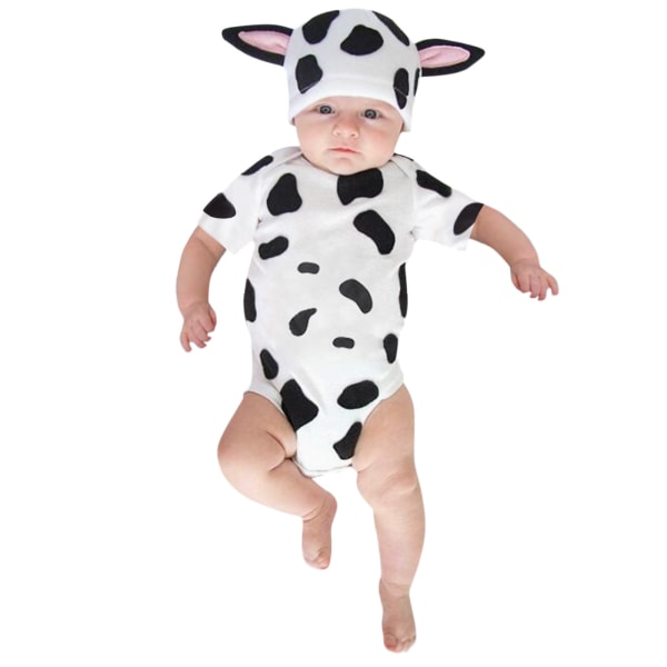 Infant Baby Boys Tyttöjen Pumpkin Juhlasuvut Lyhythihainen 80cm Lehmä T-paita