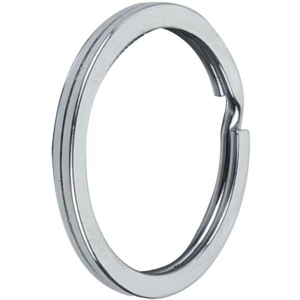 20 stk. 304 Rustfrit Stål Nøgleringe, 30 mm Nøgleringe, Flade Nøgleringe, Velegnet til Alle Typer Nøgler, DIY, Håndværk (Rustfrit I