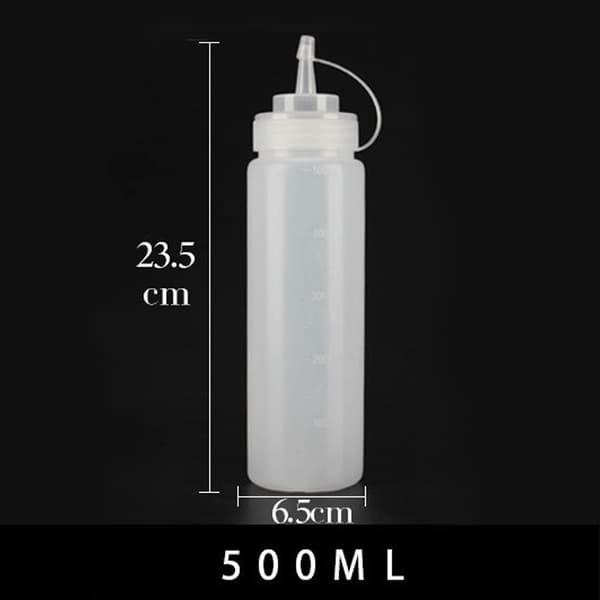 4 kastikepulloa, maustepulloa, muovipullot korkilla, suuri 500 ml - kiinteä ja BPA-vapaa