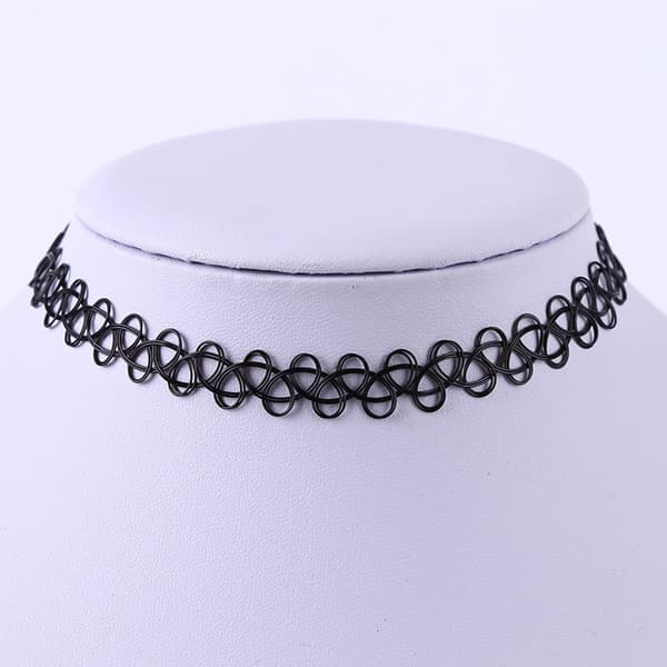 12-pak Choker Halskæde - One size Sort one size