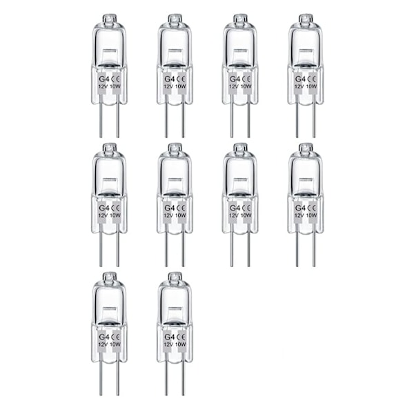 G4 Halogenlamper 10W 12V - Varm hvit 10w 10pcs