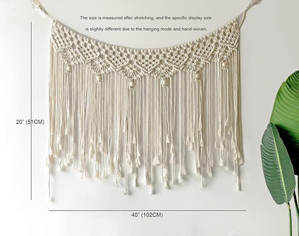 (40x20 tum) Macrame väggbonad handvävd gobeläng Macrame bakgrund för väggdekor av