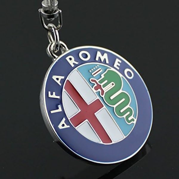 Nøglering med billogo - 3D zinklegering metal nøglering nøglering nøgleholder - Alfa Romeo A