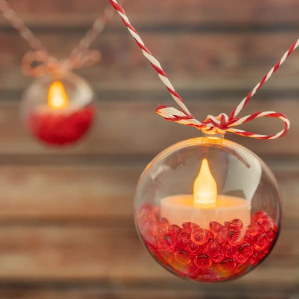 Diameter 6 cm 5-pack transparenta plastbollar för julklappar och C