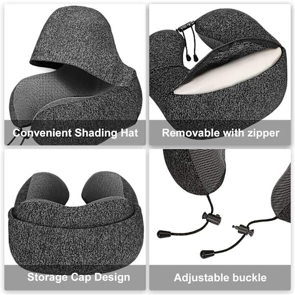 Rejsepude, Memory Foam Rejsepude, Hætte Rejsepude, C