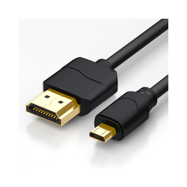 2 m Micro HDMI til HDMI fleksibel kabel, svart for TV
