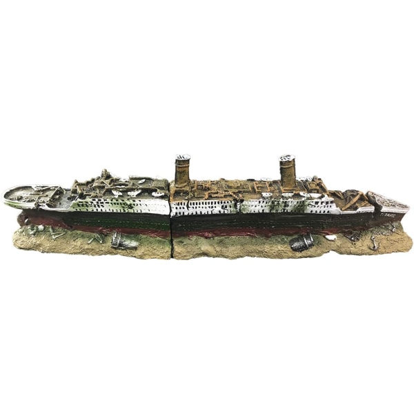 Akvariedekoration i form af Titanic-vraget - i resin - miljøvenlig