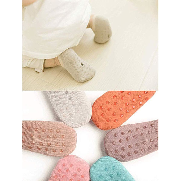 6 Par Baby Toddler Drenge Piger 0-6 Måneder Strømper Antislip Vinter Varme Søde Bomuldsstrømper V