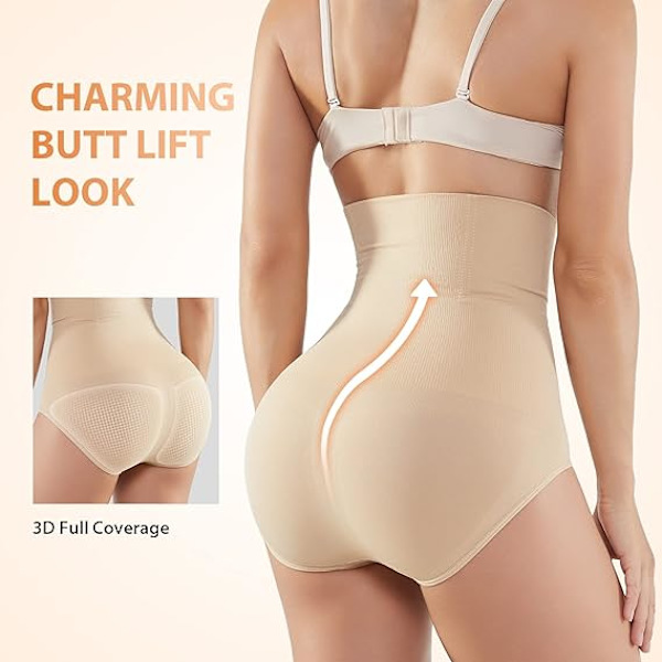 （63,3-76,6 cm）Damunderkläder Shapewear Hög midja Magekontroll Knickers Slankande Sömlös Midja S