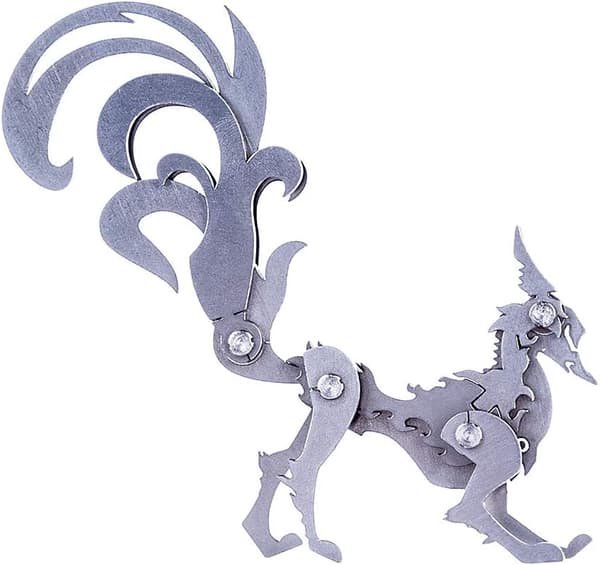 Nio-svansad räv 3D metallpussel, 3D metallpusselmodellkit laser